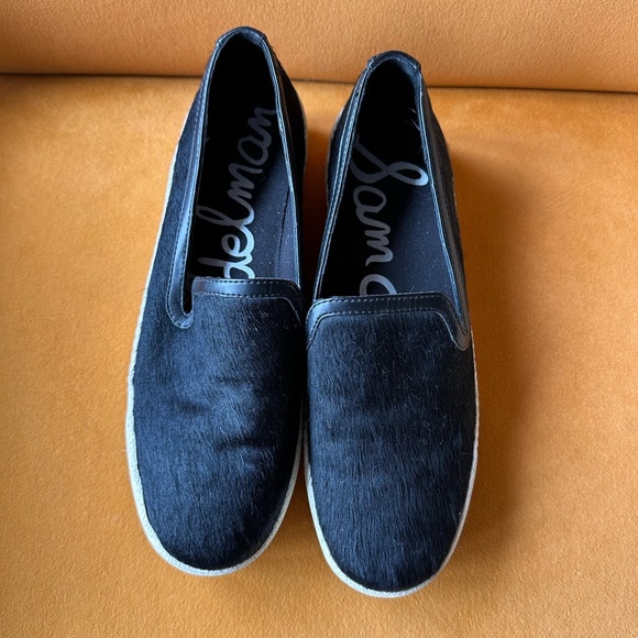 Sam Edelman “Becker” Black Faux Fur Slip On Sneaker - Size 7.5 - Picture 2 of 8